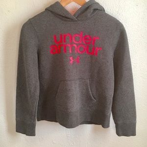 Under Armour spell-out girls gray hoodie back to school